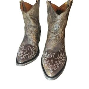 Old Gringo Swarovski Crystal Eagle Boots Size 8.5 B Women's EUC Shorty Booties